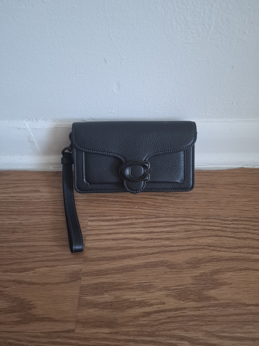 Coach Tabby Black Leather Wristlet
